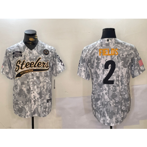 Nike Steelers 2 Justin Fields Camo Vapor Baseball Limited Men Jersey