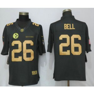 Nike Steelers 26 Le'Veon Bell Anthracite Gold Salute To Service Limited Men Jersey