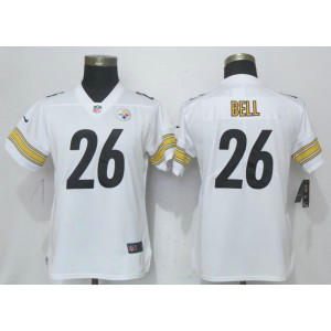 Nike Steelers 26 Le'Veon Bell White Vapor Untouchable Limited Women Jersey