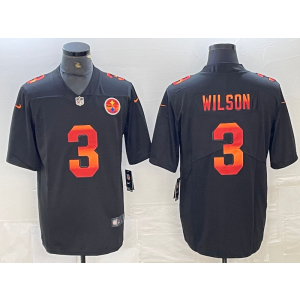 Nike Steelers 3 Russell Wilson Black Orange Vapor Limited Men Jersey