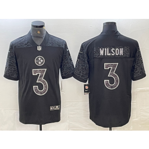 Nike Steelers 3 Russell Wilson Black Reflective Vapor Limited Men Jersey