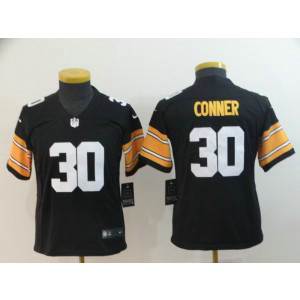 Nike Steelers 30 James Conner Black Vapor Untouchable Throwback Number Limited Youth Jersey