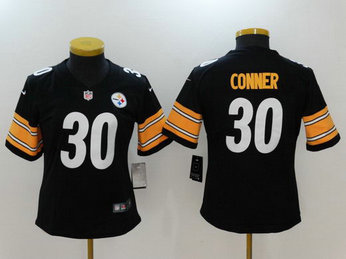 Nike Steelers 30 James Conner Black Women Vapor Untouchable Limited Player Jersey