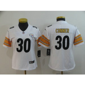 Nike Steelers 30 James Conner White Vapor Untouchable Limited Women Jersey