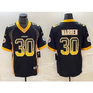 Nike Steelers 30 Jaylen Warren Black Drift Fashion Vapor Limited Men Jersey