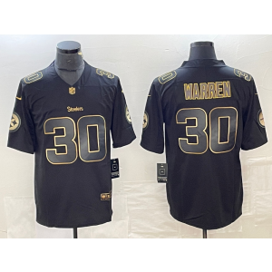 Nike Steelers 30 Jaylen Warren Black Gold Vapor Limited Men Jersey