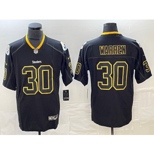 Nike Steelers 30 Jaylen Warren Black Shadow Vapor Limited Men Jersey