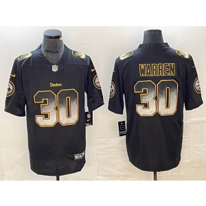 Nike Steelers 30 Jaylen Warren Black Smoke Vapor Limited Men Jersey