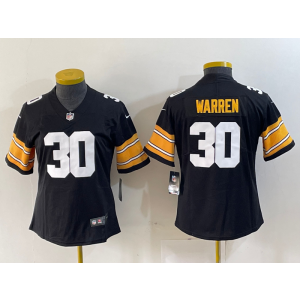 Nike Steelers 30 Jaylen Warren Black Vapor Untouchable Limited Youth Jersey
