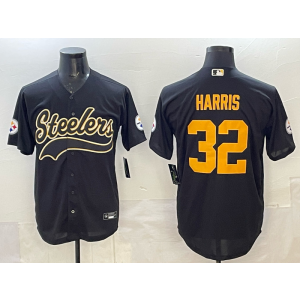 Nike Steelers 32 Harris Black Baseball Vapor Limited Men Jersey
