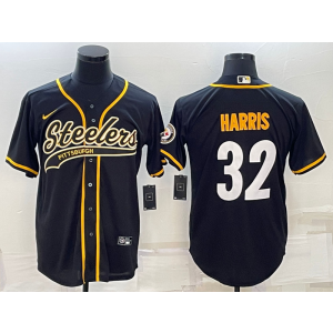 Nike Steelers 32 Harris Black Vapor Baseball Limited Men Jersey
