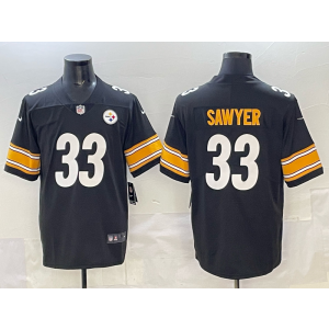 Nike Steelers 33 Sawyer Black Vapor Limited Men Jersey