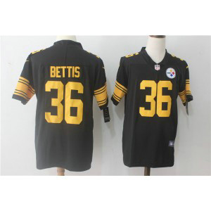 Nike Steelers 36 Jerome Bettis Black Color Rush Men Limited Jersey