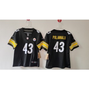 Nike Steelers 43 Troy Polamalu Black F.U.S.E. Vapor Limited Women Jersey