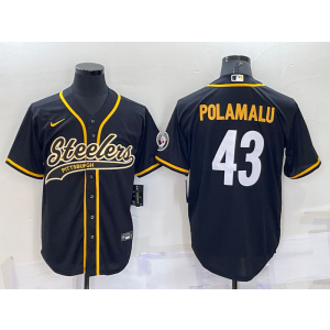 Nike Steelers 43 Troy Polamalu Black Vapor Baseball Limited Men Jersey