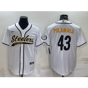 Nike Steelers 43 Troy Polamalu White Vapor Baseball Limited Men Jersey