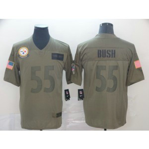 Nike Steelers 55 Devin Bush 2019 Olive Salute To Service Limited Men Jersey
