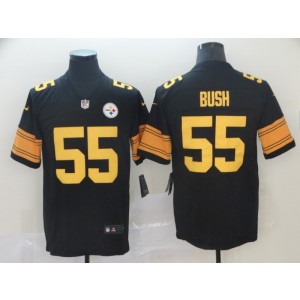 Nike Steelers 55 Devin Bush Black 2019 NFL Draft Color Rush Limited Men Jersey