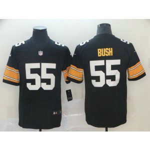 Nike Steelers 55 Devin Bush Black 2019 NFL Draft Vapor Untouchable Throwback Number Limited Men Jersey