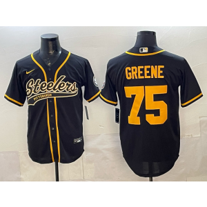 Nike Steelers 75 Greene Black Baseball Vapor Limited Men Jersey