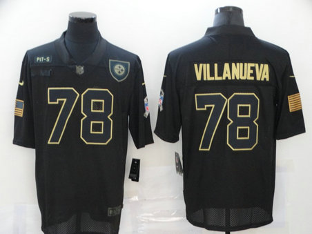 Nike Steelers 78 Alejandro Villanueva Black 2020 Salute To Service Limited Jersey