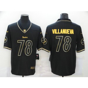 Nike Steelers 78 Alejandro Villanueva Black Gold Vapor Limited Men Jersey