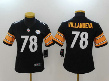 Nike Steelers 78 Alejandro Villanueva Black Women Vapor Untouchable Player Limited Jersey
