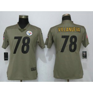 Nike Steelers 78 Alejandro Villanueva Olive 2017 Salute To Service Limited Women Jersey