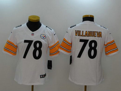 Nike Steelers 78 Alejandro Villanueva White Women Vapor Untouchable Limited Player Jersey
