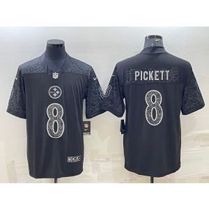 Nike Steelers 8 Kenny Pickett Black Reflective Vapor Limited Men Jersey