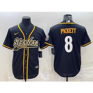 Nike Steelers 8 Kenny Pickett Black Vapor Baseball Limited Men Jersey