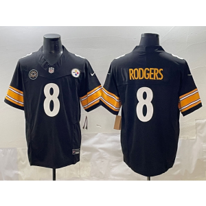 Nike Steelers 8 Rodgers Black F.U.S.E. Vapor Limited Men Jersey with Patch