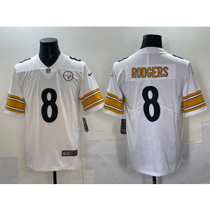 Nike Steelers 8 Rodgers White Vapor Limited Men Jersey
