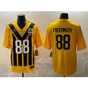 Nike Steelers 88 Pat Freiermuth Yellow Throwback Men Jersey