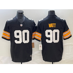 Nike Steelers 90 T.J. Watt Black 2023 F.U.S.E Vapor Limited Men Jersey