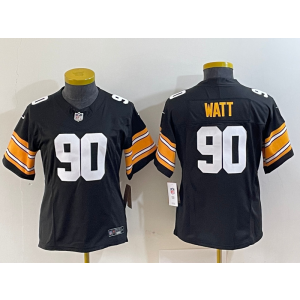 Nike Steelers 90 T.J. Watt Black 2023 F.U.S.E Vapor Limited Women Jersey