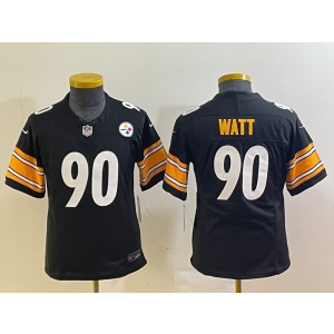 Nike Steelers 90 T.J. Watt Black 2023 F.U.S.E Vapor Limited Youth Jersey