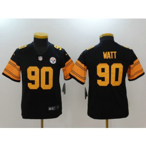 Nike Steelers 90 T.J. Watt Black Color Rush Limited Youth Jersey