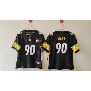 Nike Steelers 90 T.J. Watt Black F.U.S.E. Vapor Limited Youth Jersey