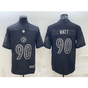 Nike Steelers 90 T.J. Watt Black Reflective Vapor Limited Men Jersey