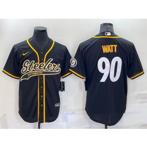 Nike Steelers 90 T.J. Watt Black Vapor Baseball Limited Men Jersey