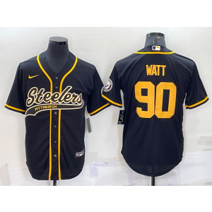 Nike Steelers 90 T.J. Watt Black Vapor Baseball Limited Men Jerseys