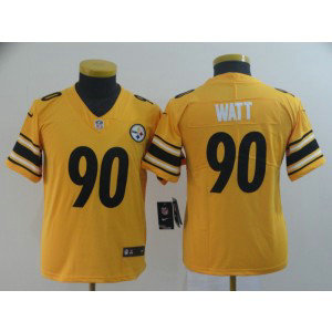 Nike Steelers 90 T.J. Watt Gold Inverted Legend Limited Youth Jersey
