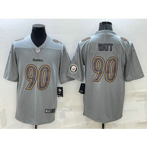 Nike Steelers 90 T.J. Watt Gray Atmosphere Fashion Vapor Limited Men Jersey