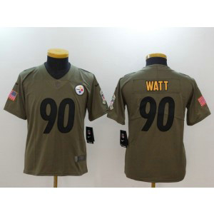 Nike Steelers 90 T.J. Watt Olive 2017 Salute To Service Limited Youth Jersey