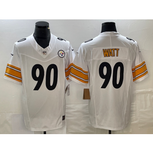 Nike Steelers 90 T.J. Watt White 2023 F.U.S.E Vapor Limited Men Jersey