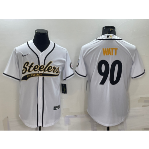 Nike Steelers 90 T.J. Watt White Vapor Baseball Limited Men Jersey