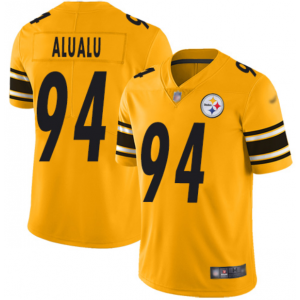 Nike Steelers 94 Tyson Alualu Yellow Inverted Legend Limited Men Jersey