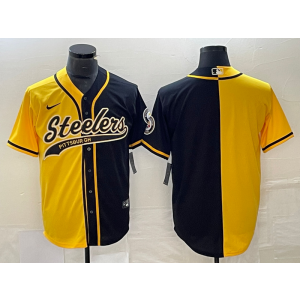 Nike Steelers Blank Yellow Black Split Vapor Baseball Limited Men Jersey