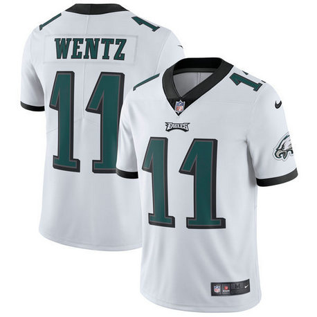 Nike Stitched Philadelphia Eagles #11 Carson Wentz White NFL Vapor Untouchable Limited Jersey